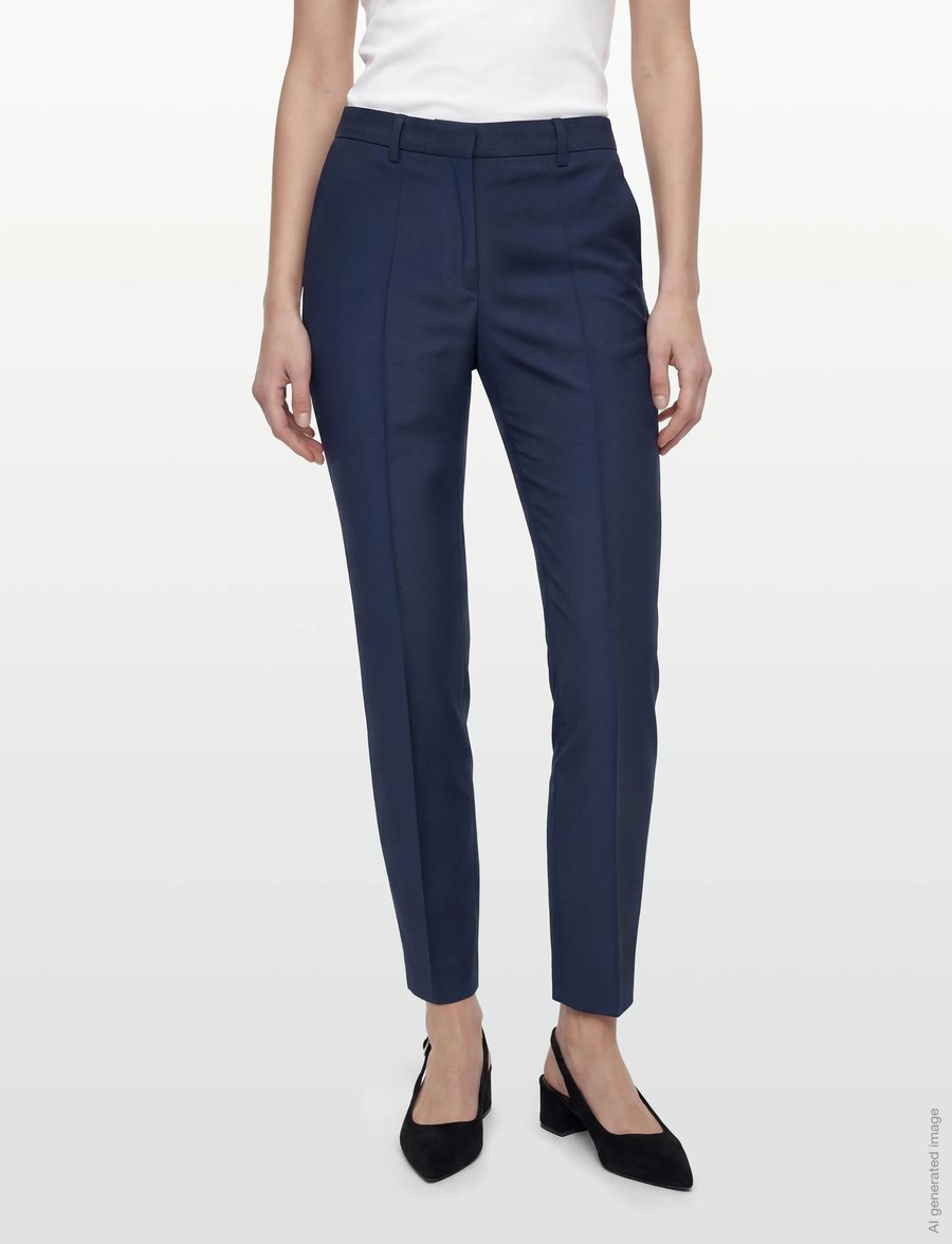 Filippa K - Emma Cropped Cool Wool Trouser - anzugshosen - faded blue - 3