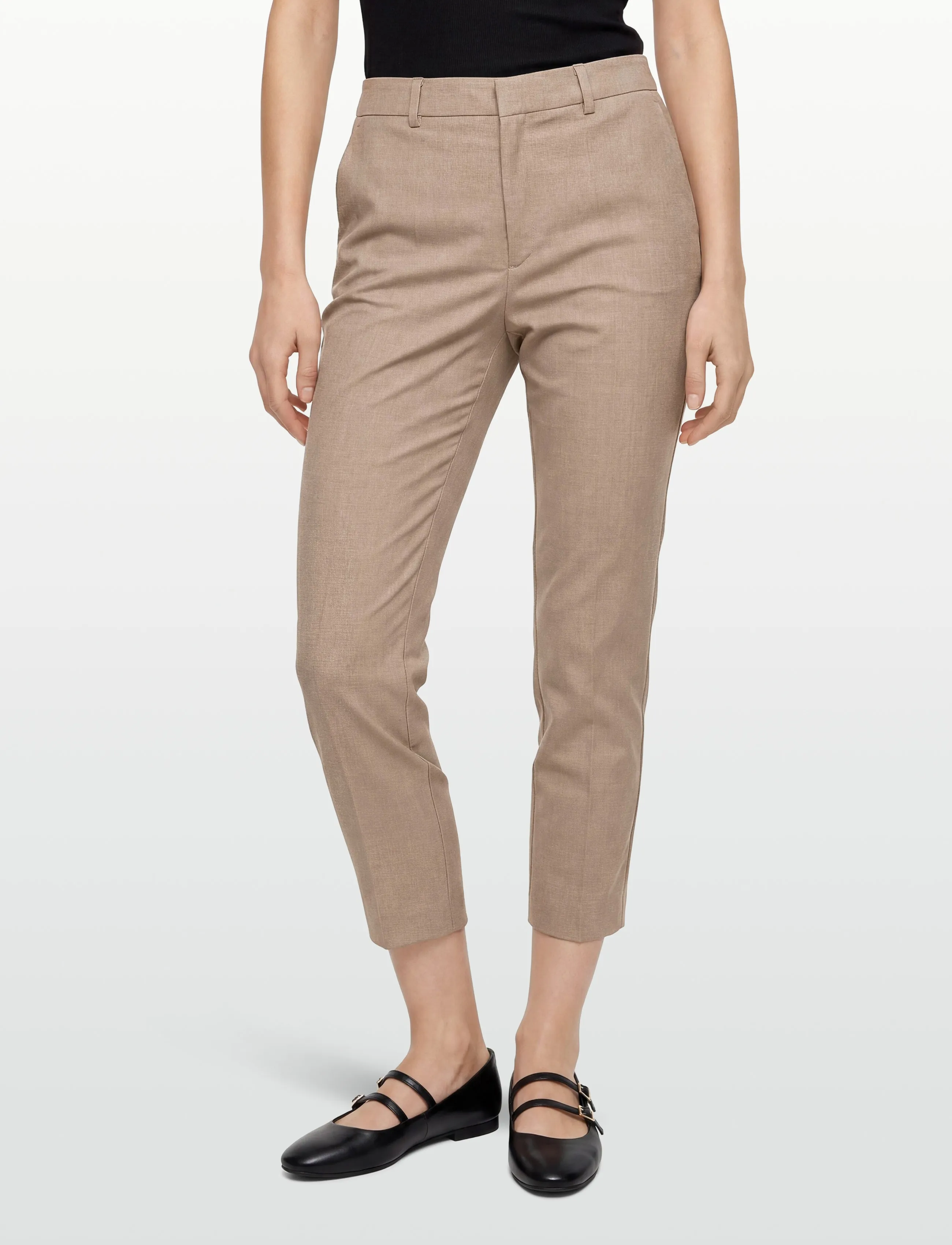 Filippa K - Emma Cropped Cool Wool Trouser - pidulikud püksid - faded khaki - 3