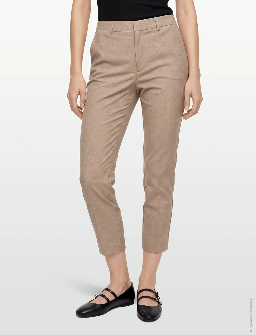 Filippa K - Emma Cropped Cool Wool Trouser - anzugshosen - faded khaki - 3