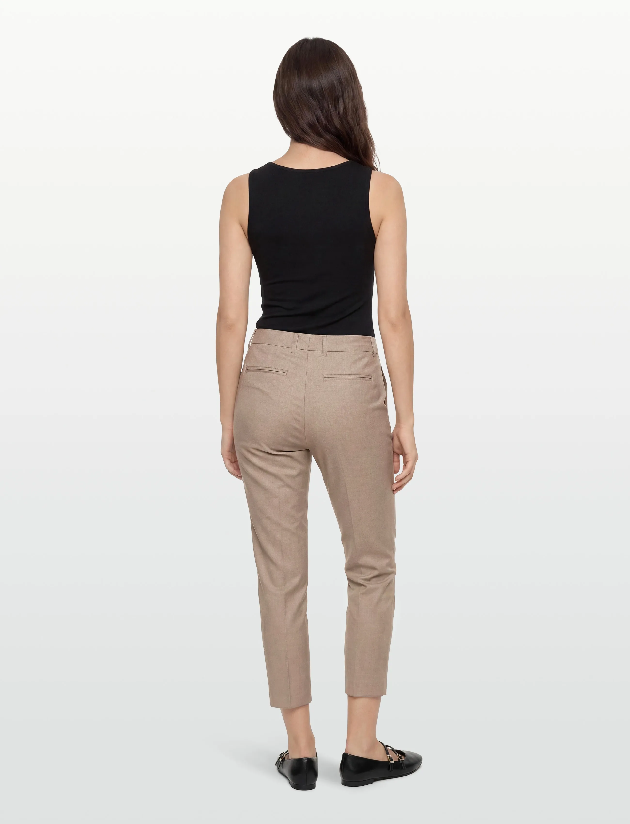 Filippa K - Emma Cropped Cool Wool Trouser - pidulikud püksid - faded khaki - 4
