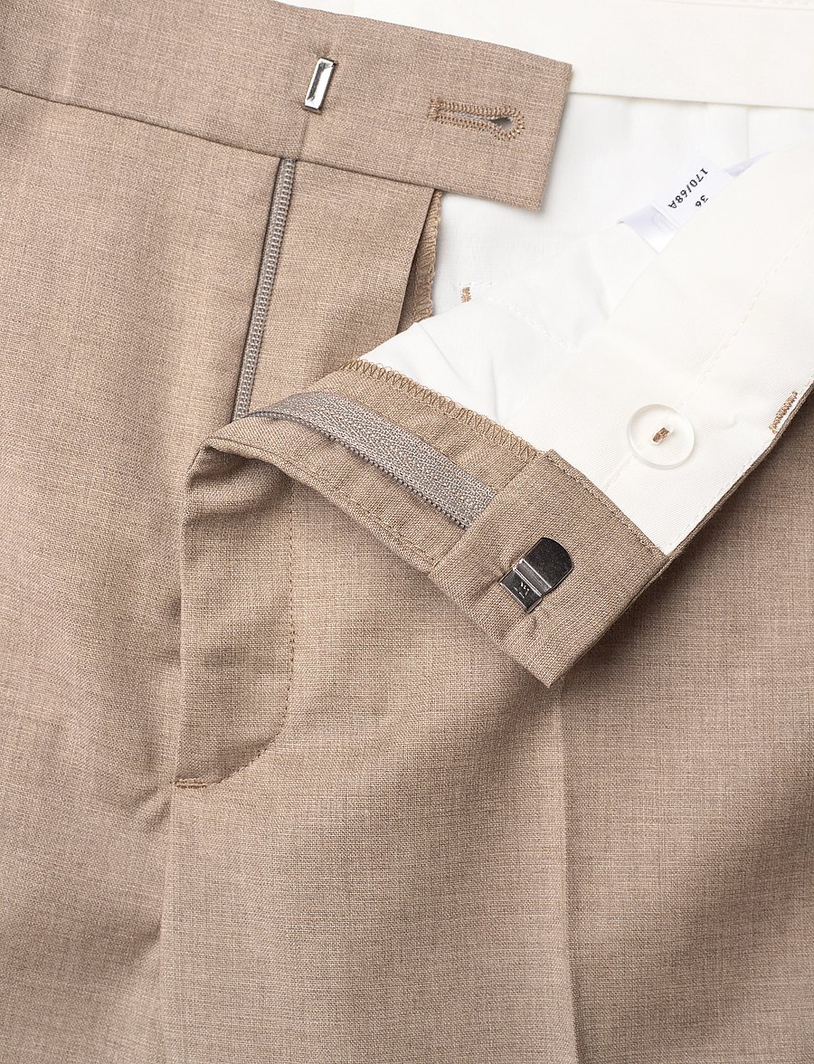 Filippa K - Emma Cropped Cool Wool Trouser - anzugshosen - faded khaki - 3