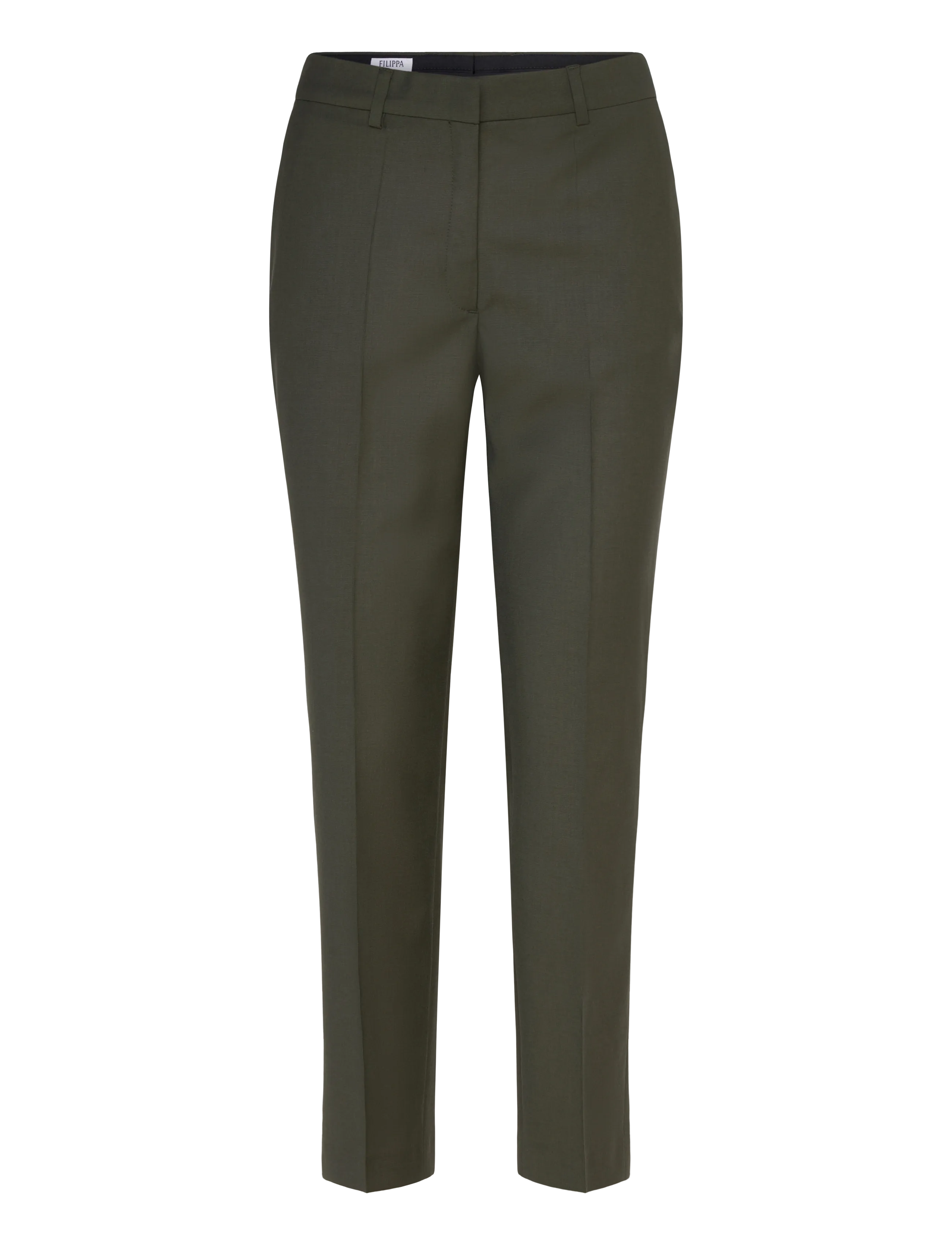 Emma Cropped Cool Wool Trouser - MIDNIGHT GREEN