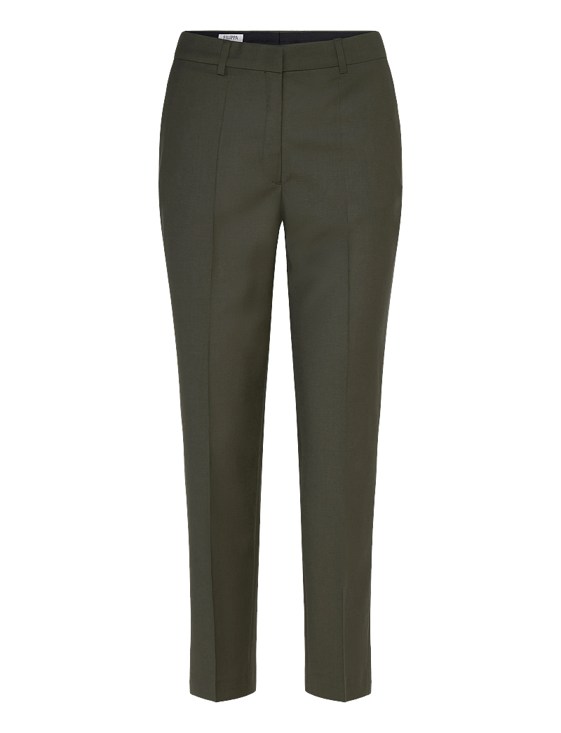 Filippa K - Emma Cropped Cool Wool Trouser - pidulikud püksid - midnight green - 0