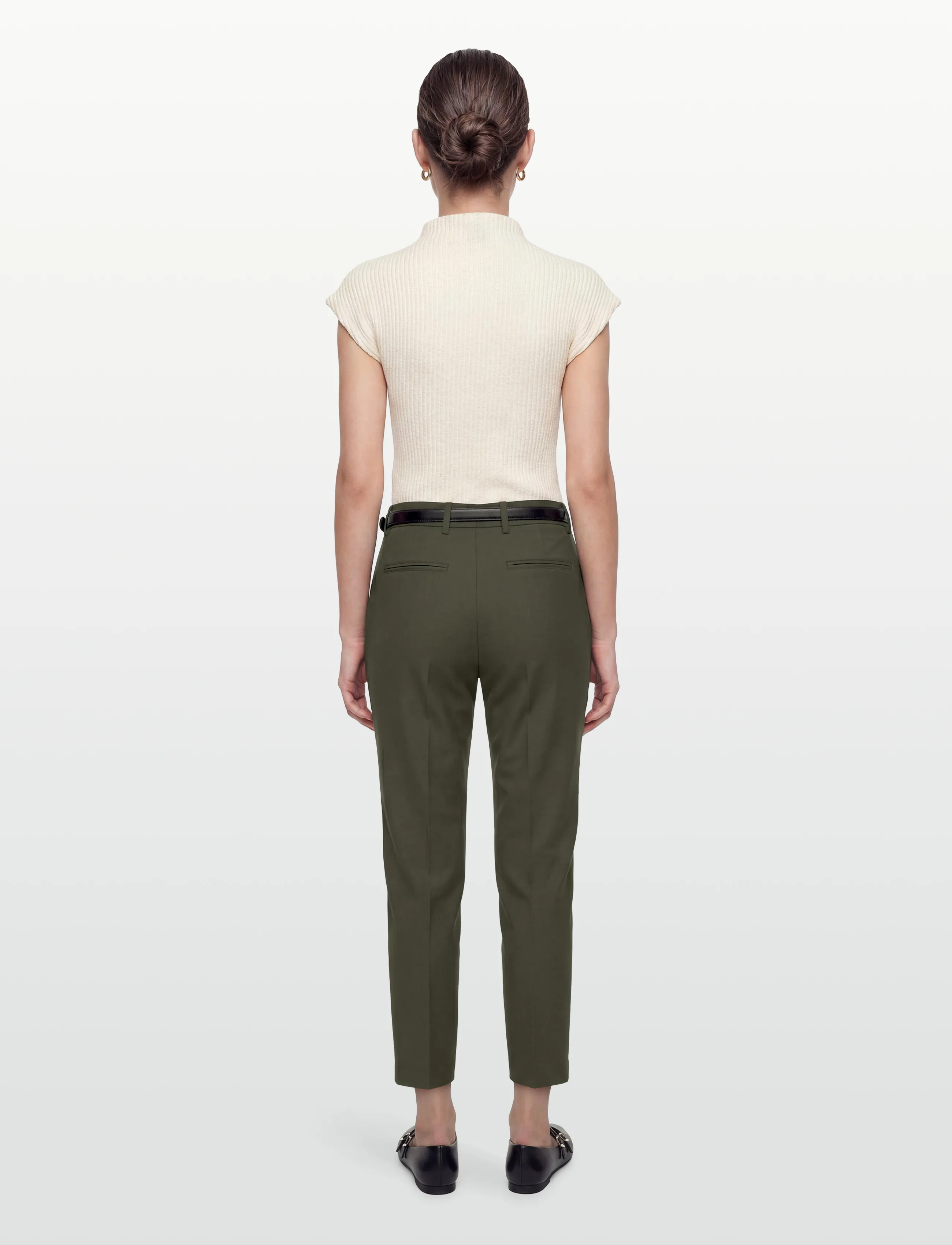 Filippa K - Emma Cropped Cool Wool Trouser - anzugshosen - midnight green - 4