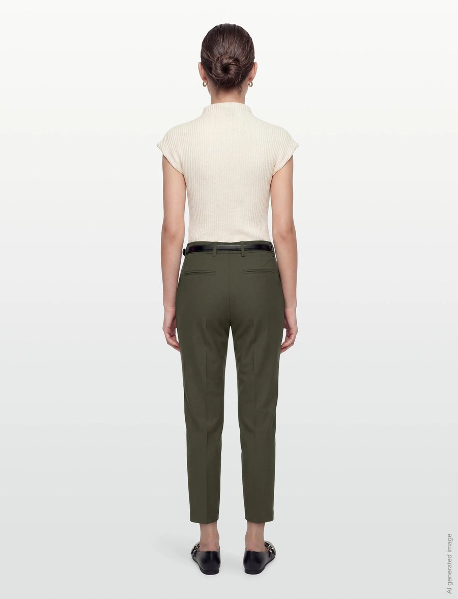 Filippa K - Emma Cropped Cool Wool Trouser - anzugshosen - midnight green - 4