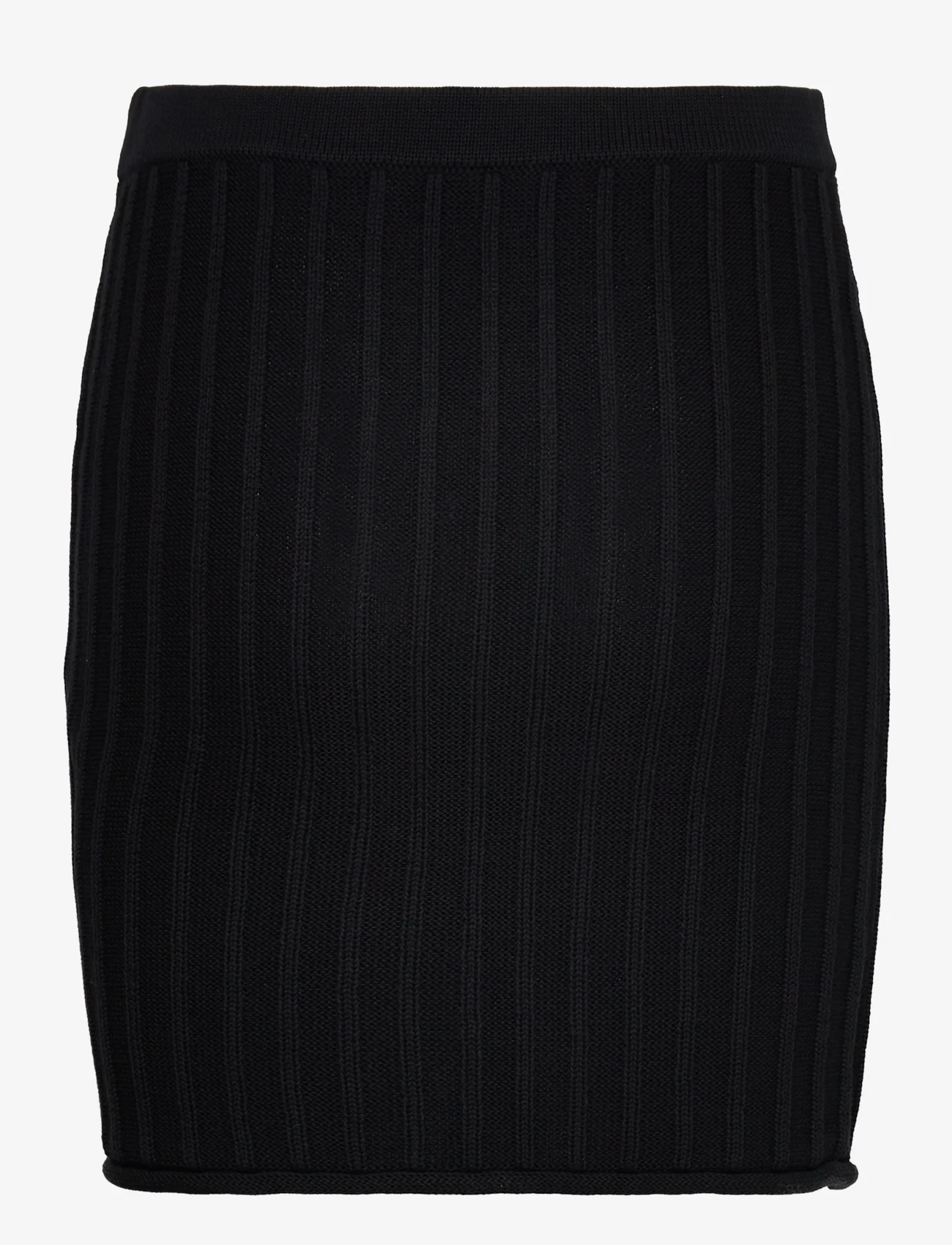 Filippa K - Cotton Rib Knit Skirt - kort skjørt - black - 1
