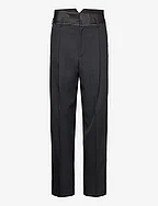 High Waist Tuxedo Trousers - BLACK