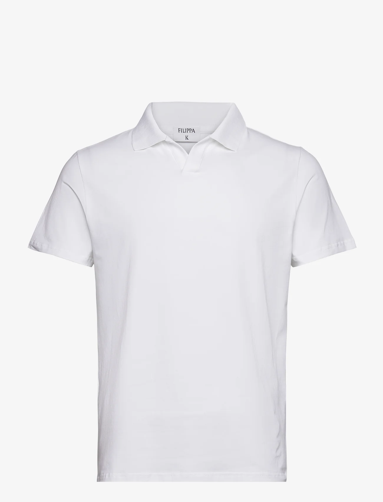 Filippa K - Stretch Cotton Polo T-Shirt - podstawowe koszulki - white - 0