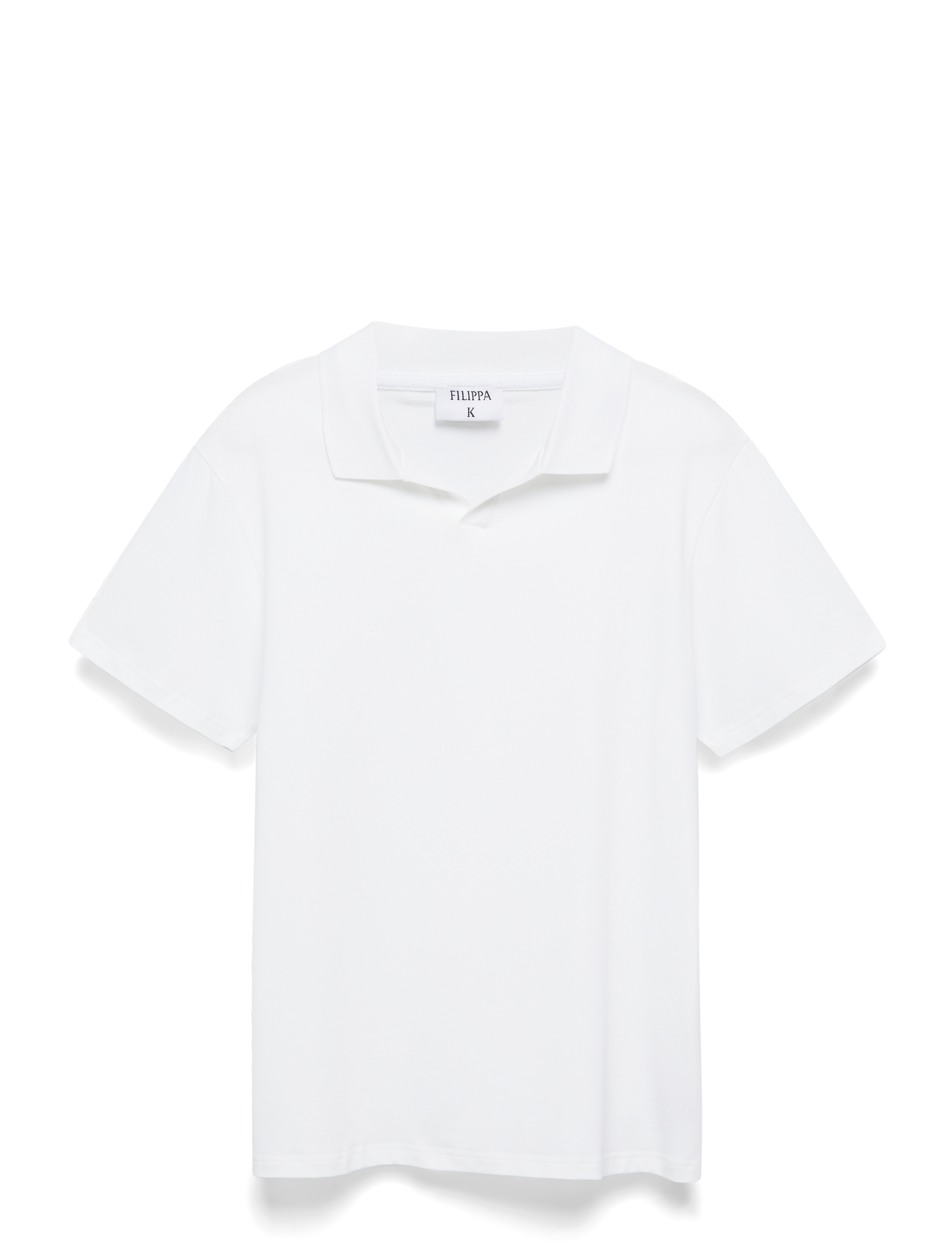 Stretch Cotton Polo T-Shirt - WHITE