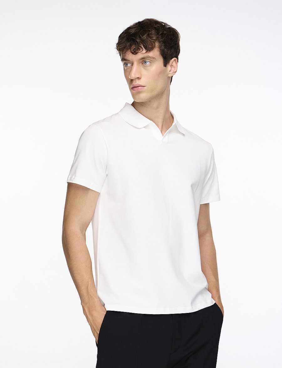 Filippa K - Stretch Cotton Polo T-Shirt - kurzärmelig - white - 0