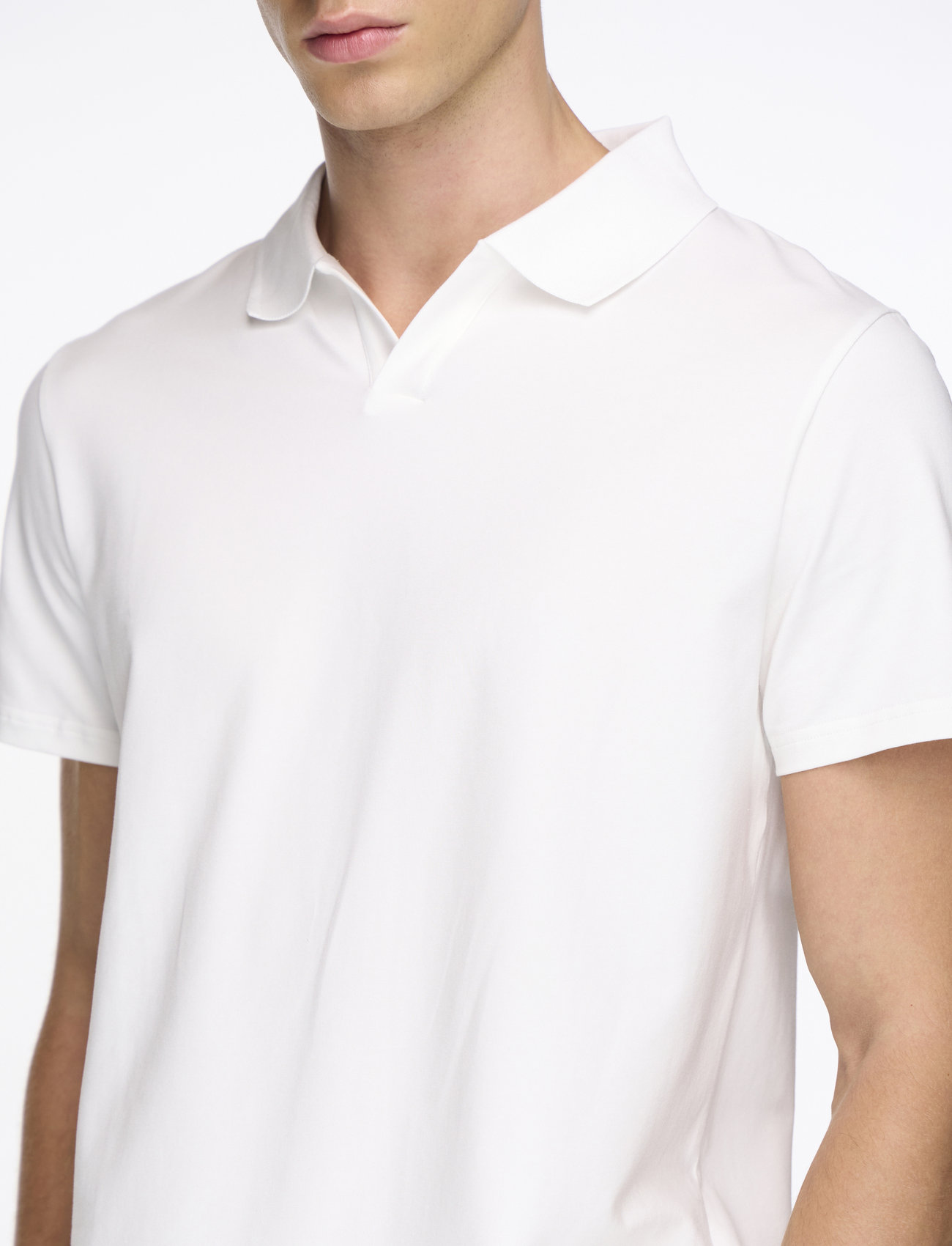 Filippa K - Stretch Cotton Polo T-Shirt - short-sleeved polos - white - 5