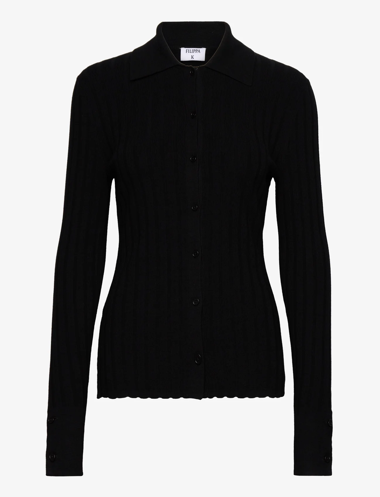 Filippa K - Knitted Shirt - megzti drabužiai - black - 0