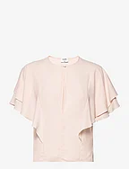 Frill Sleeve Top - PALE ROSE