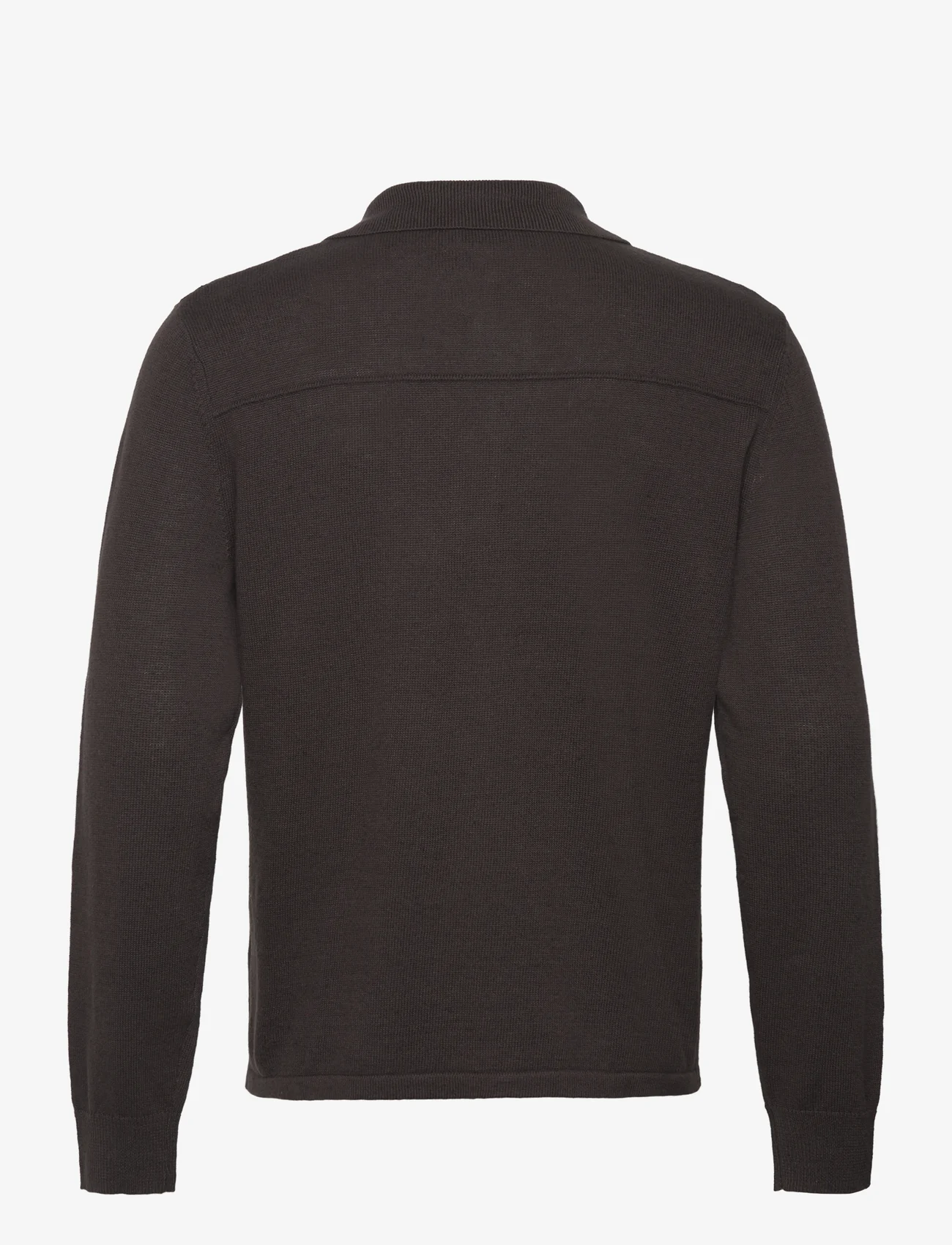 Filippa K - Cotton Linen Knitted Shirt - nordic style - dark oak - 1