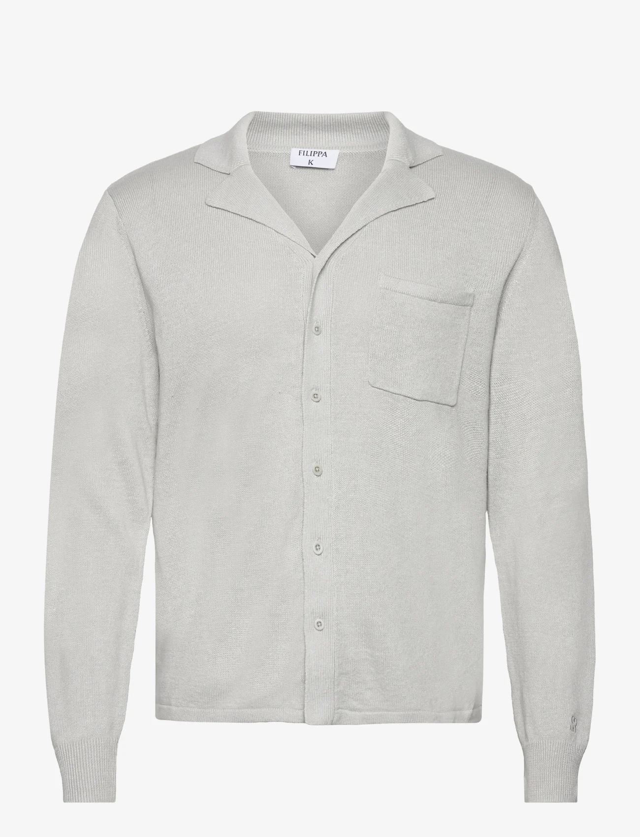 Filippa K - Cotton Linen Knitted Shirt - nordic style - light grey - 0