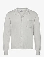 Cotton Linen Knitted Shirt - LIGHT GREY