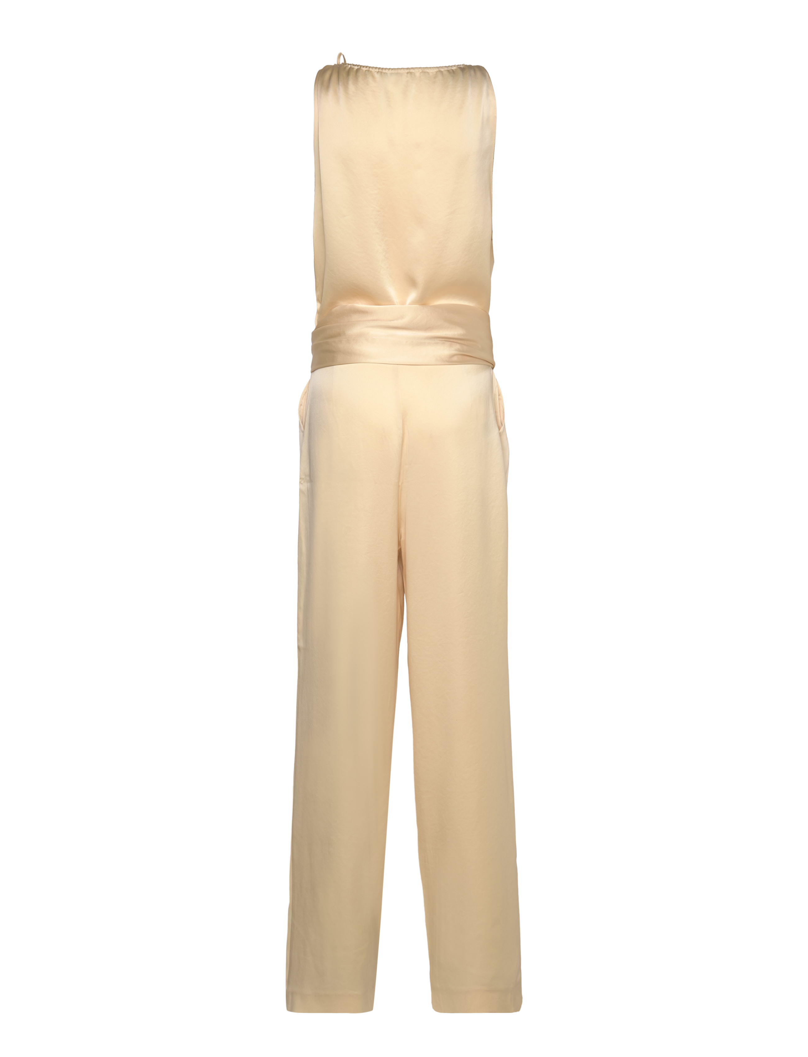 Filippa K - Belted Satin Jumpsuit - vanilla - 1