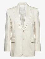 Tailored Pinstripe Blazer - BONE WHITE