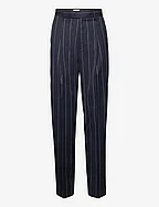Julie Pinstripe Trousers - NAVY/WHITE