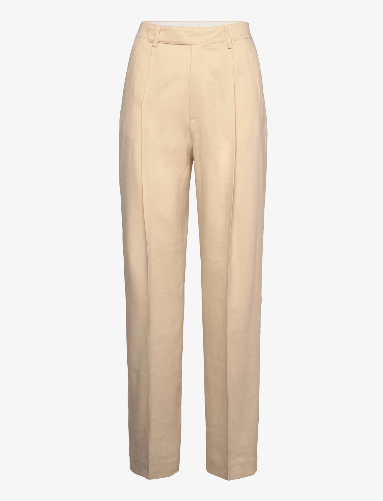 Filippa K - Julie Linen Trousers - bikses ar taisnām starām - dusty beig - 0