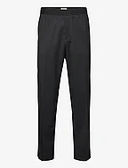 Relaxed Wool Trousers - BLACK