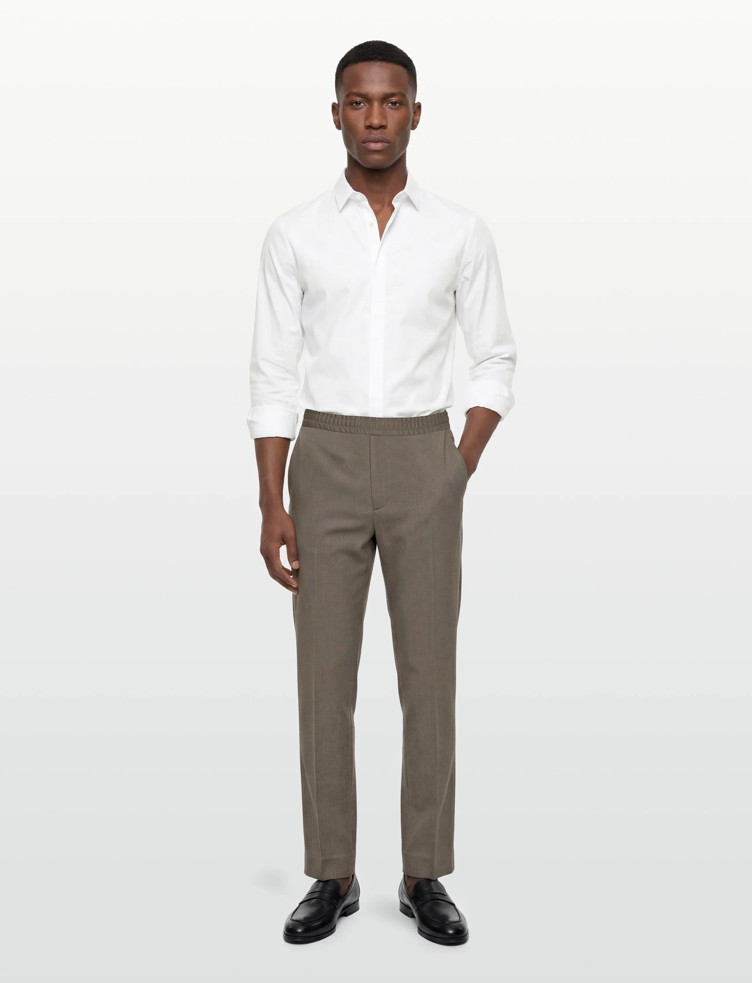 Filippa K Relaxed Wool Trousers - Trousers - DRIFTWOOD / brown