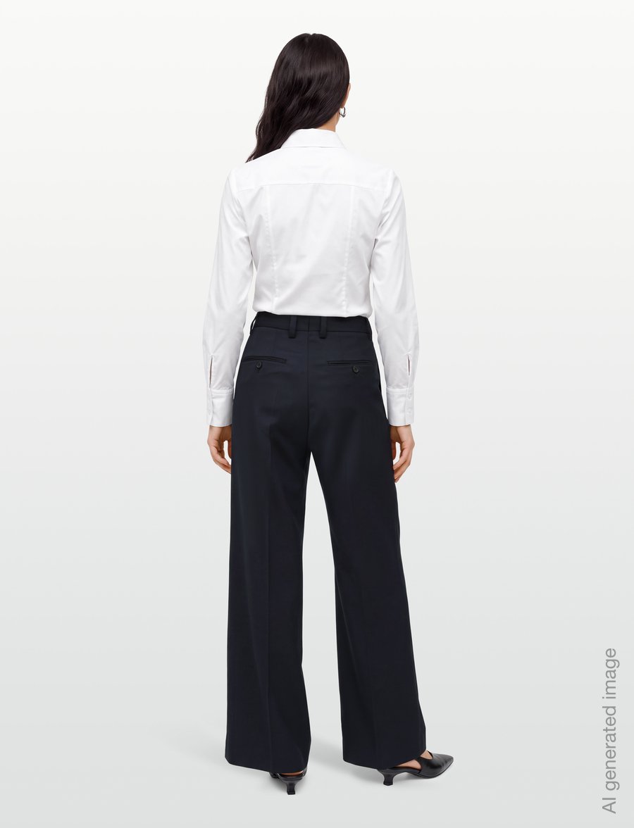 Filippa K - Darcey Wool Trousers - pidulikud püksid - navy - 4