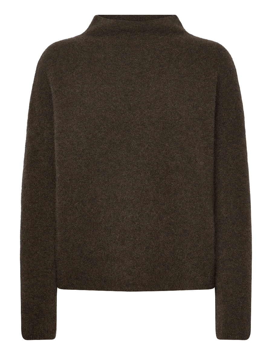 Filippa K - Mika Yak Funnelneck Sweater - gensere - dark khaki green - 0