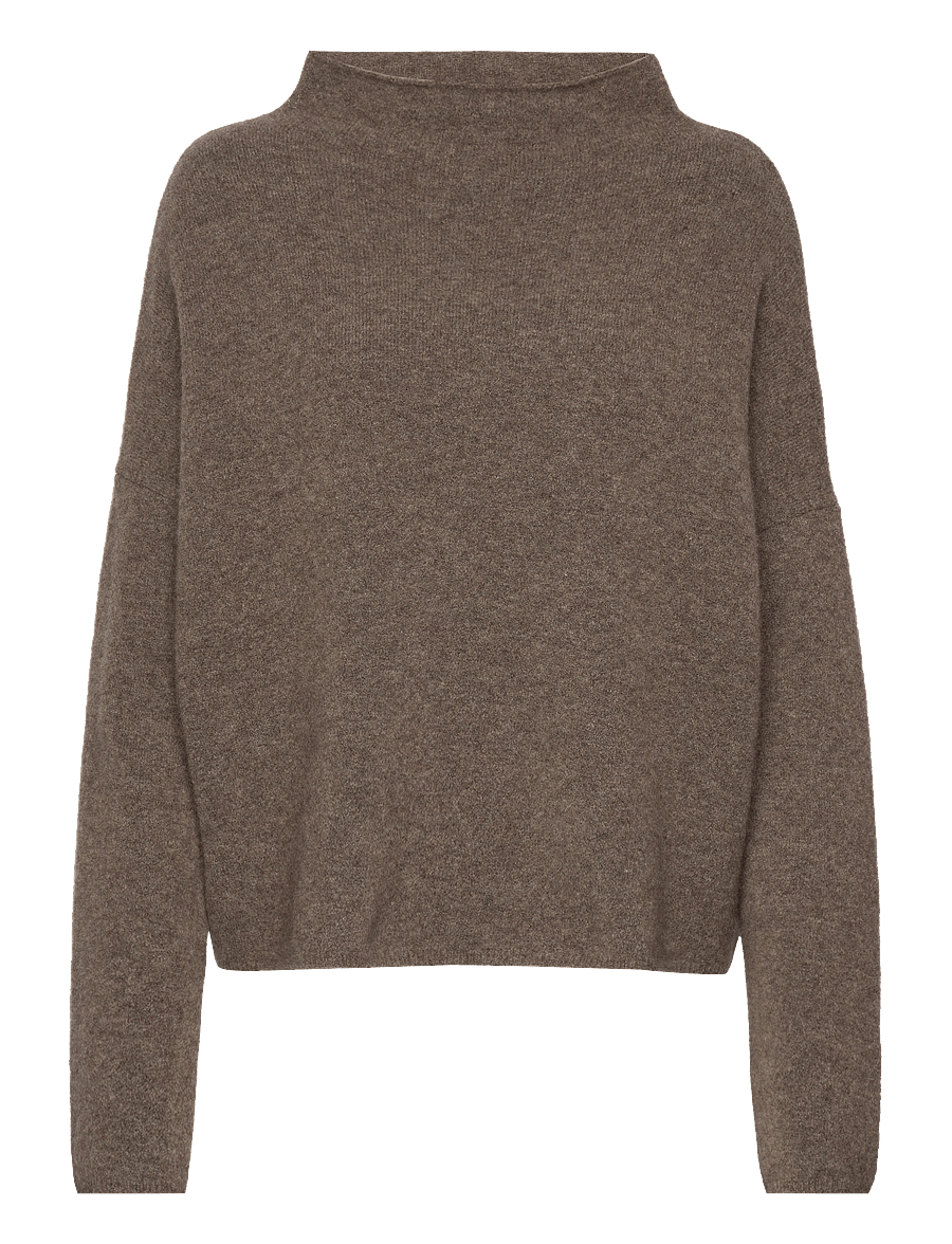 Filippa K - Mika Yak Funnelneck Sweater - pullover - dark taupe melange - 0