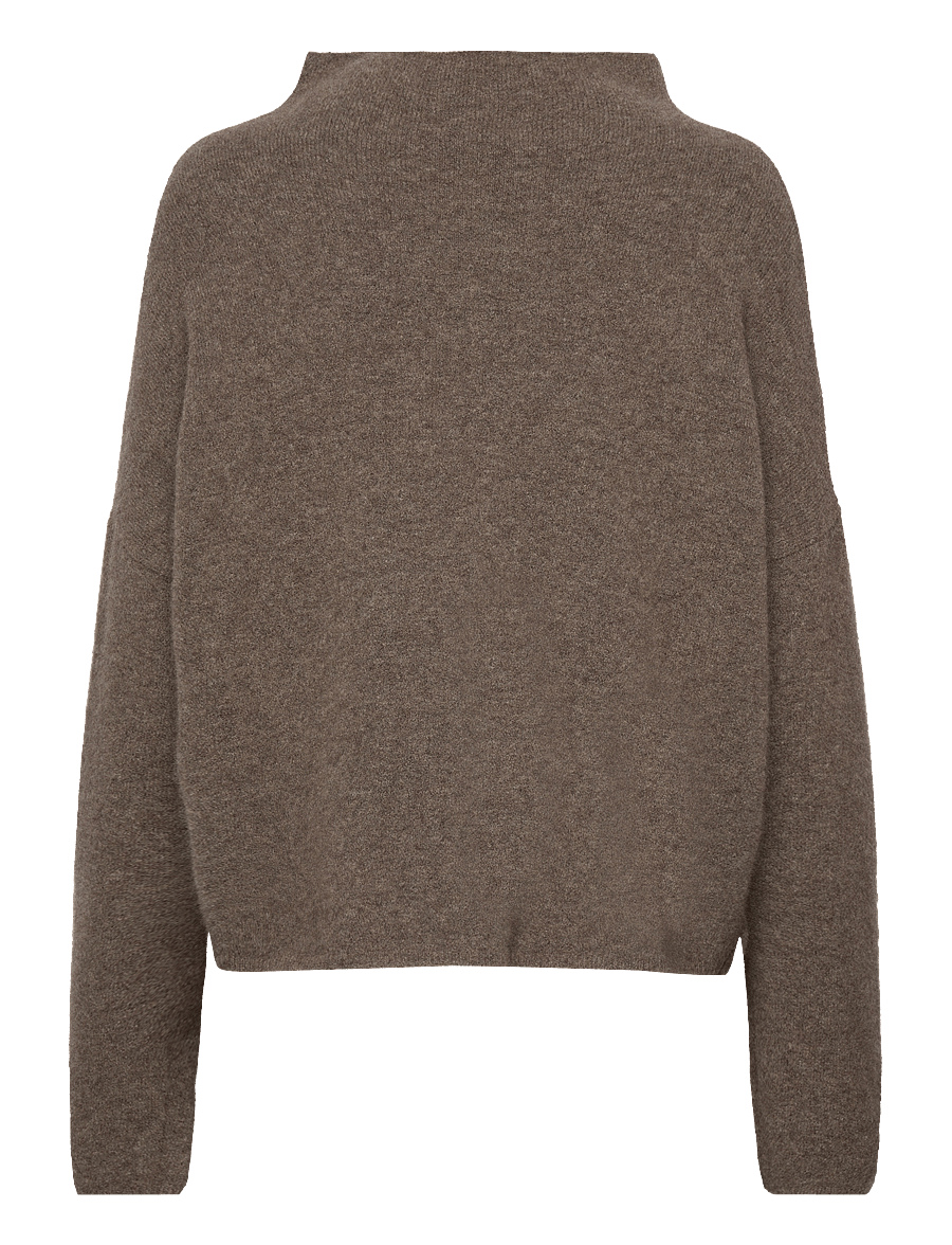Filippa K - Mika Yak Funnelneck Sweater - pullover - dark taupe melange - 1