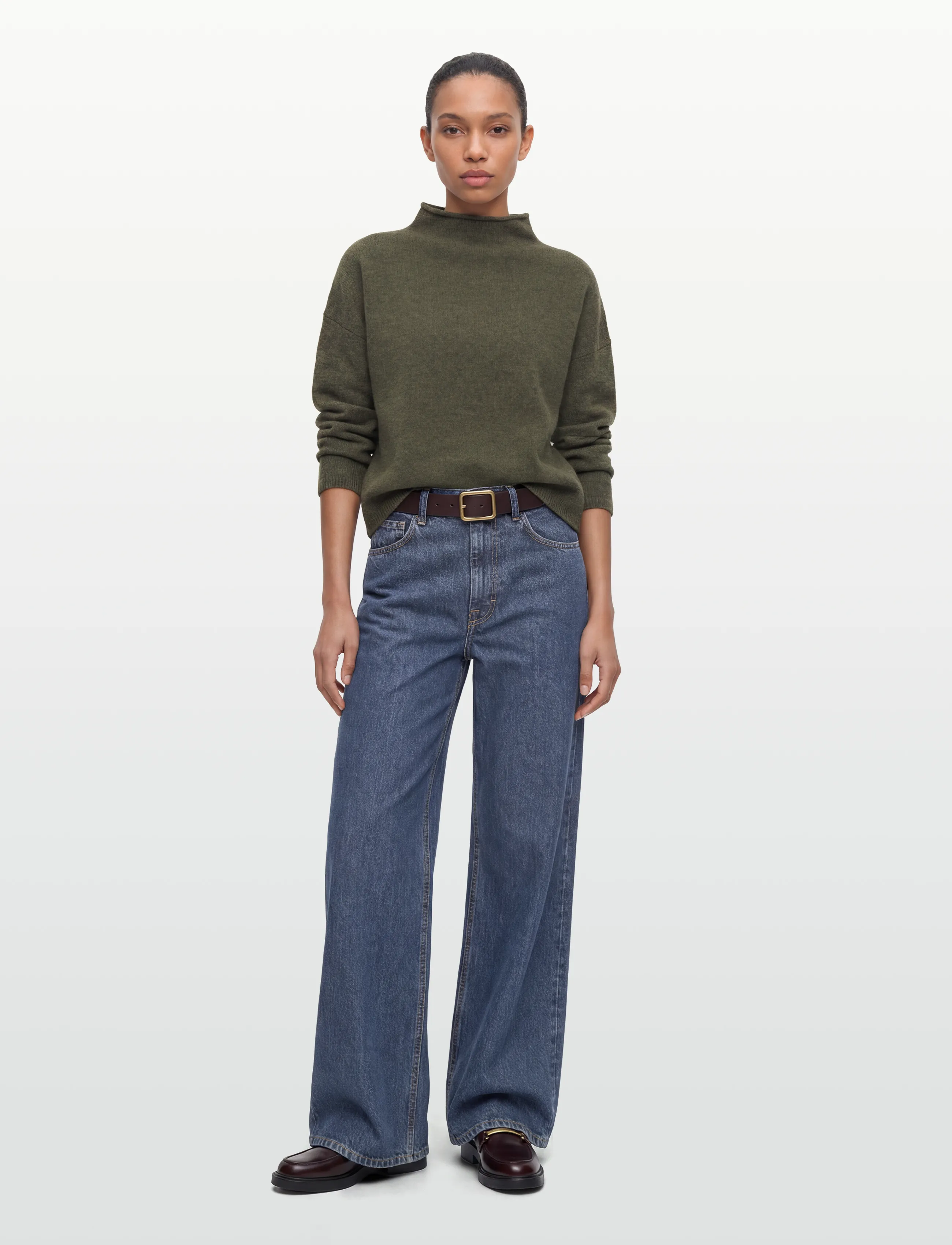 Filippa K - Mika Yak Funnelneck Sweater - trøjer - laurel green - 0