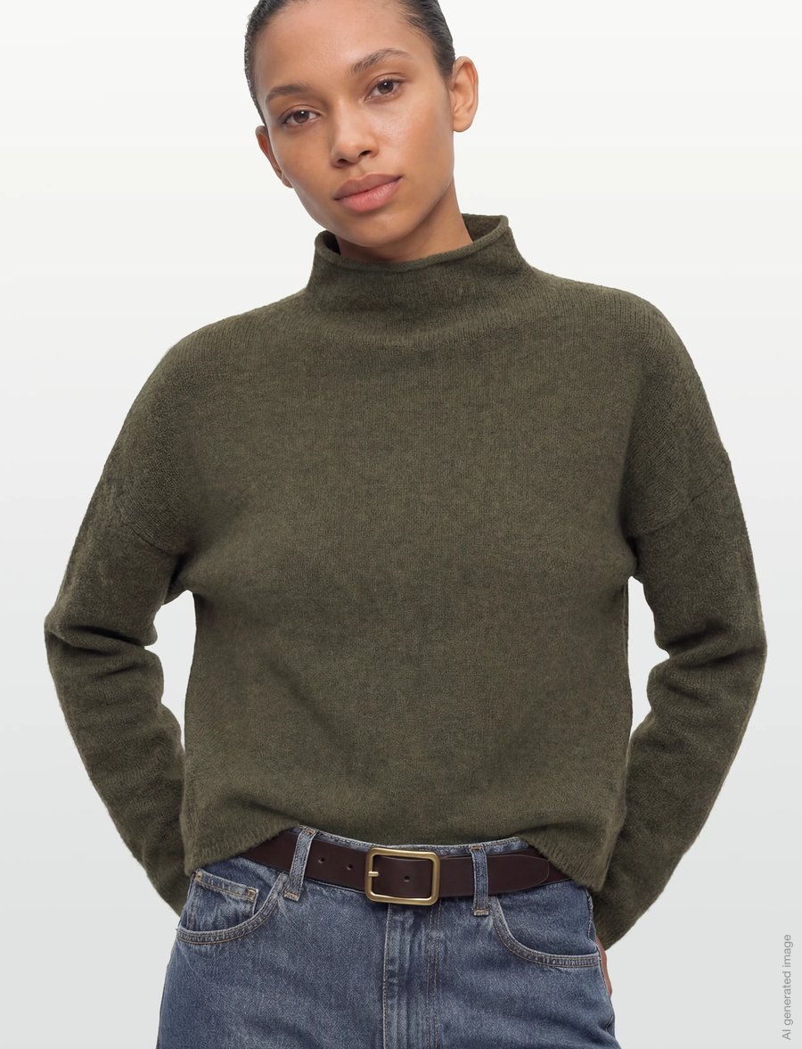 Filippa K - Mika Yak Funnelneck Sweater - trøjer - laurel green - 3