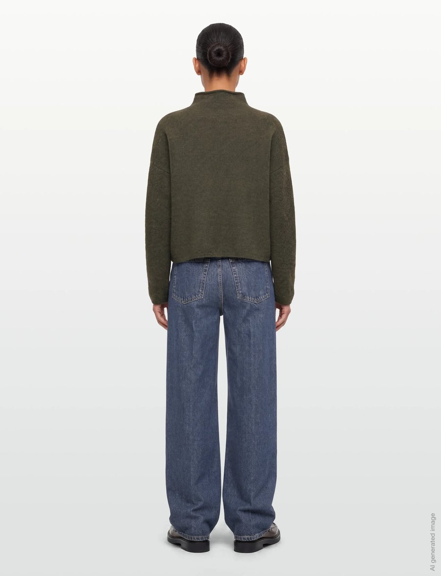 Filippa K - Mika Yak Funnelneck Sweater - trøjer - laurel green - 4