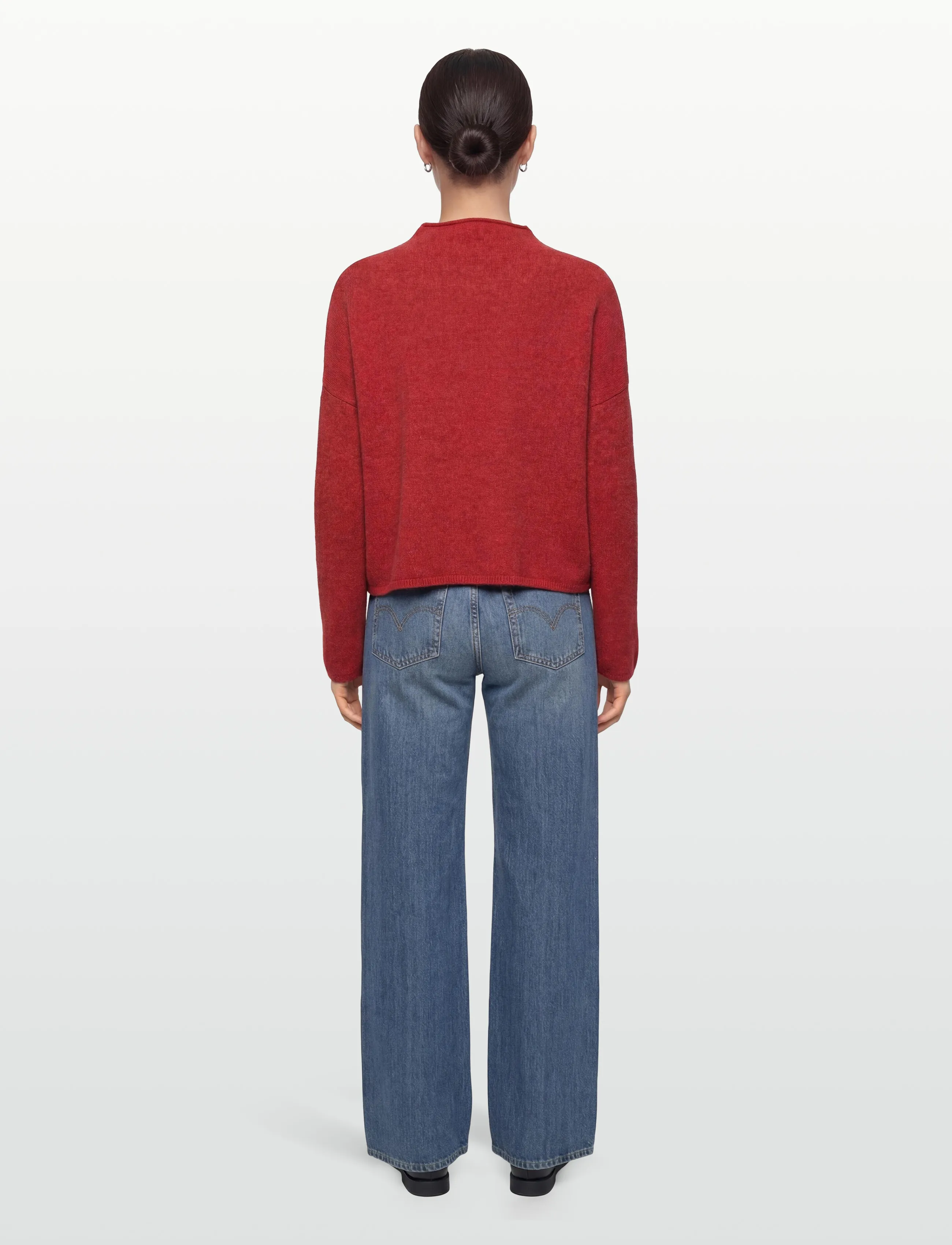 Filippa K - Mika Yak Funnelneck Sweater - tröjor - red currant - 4