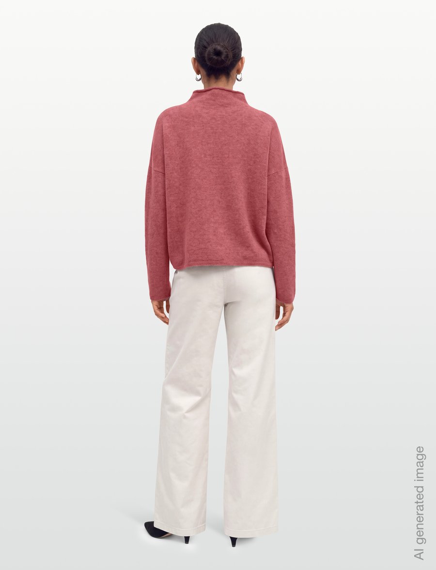 Filippa K - Mika Yak Funnelneck Sweater - sviitrid - soft raspberry - 4
