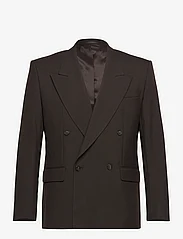 Filippa K - Boxy Wool Blazer - dobbeltradede blazere - dark choco - 0