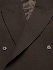 Filippa K - Boxy Wool Blazer - dobbeltradede blazere - dark choco - 2