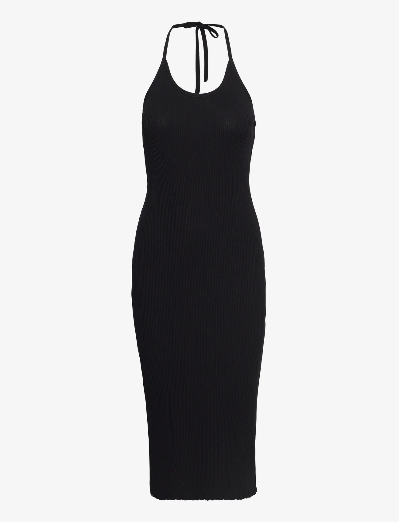 Filippa K - Rib Halter Dress - aptemtos suknelės - black - 0