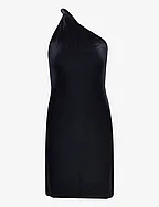 Asymmetric Velvet Dress - BLACK