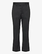 Cropped Kick Flare Trousers - BLACK
