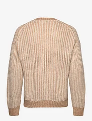 Filippa K - Twotone Sweater - megztinis su apvalios formos apykakle - camel/whit - 1