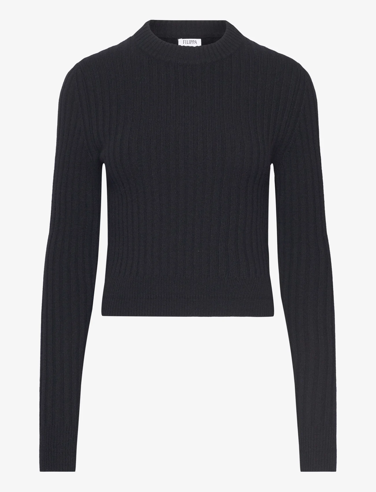 Filippa K - Wool Rib Sweater - neulepuserot - black - 0