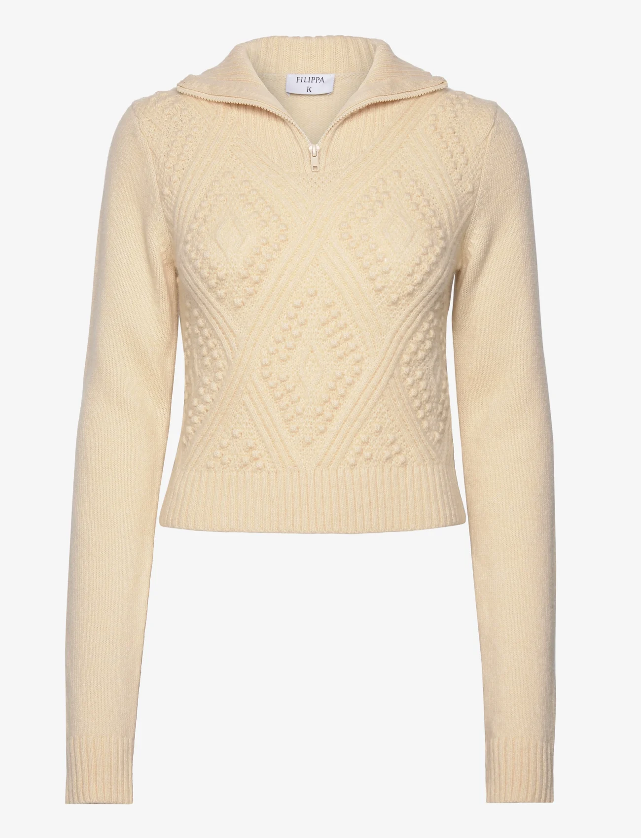 Filippa K - Argyle Zip Sweater - swetry - winter whi - 0