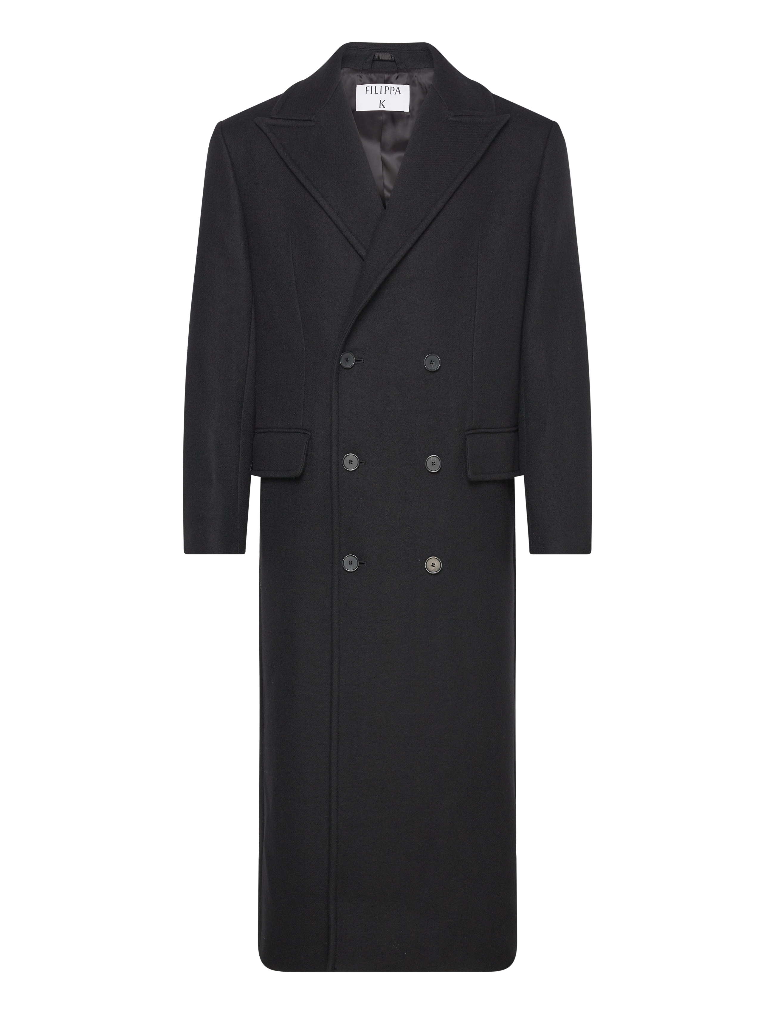 Filippa K Damian Wool Coat - Riided - BLACK / black