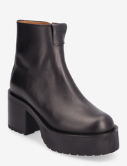 Round Toe Ankle Boots - BLACK