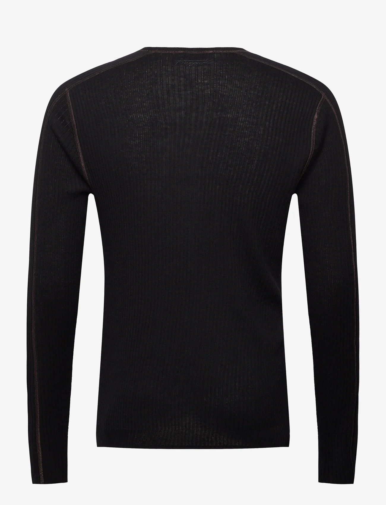 Filippa K - Light Rib Sweater - medvilniniai megztiniai - black/brow - 1