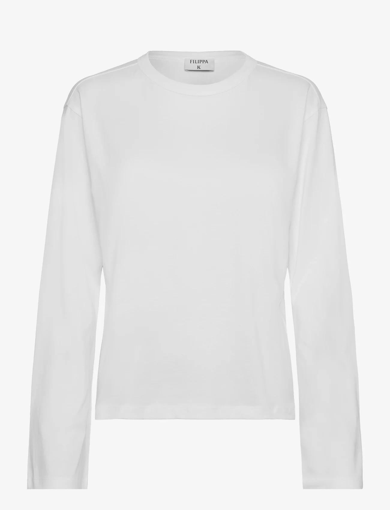 Filippa K - Cotton Longsleeve Top - t-shirts & topper - white - 0