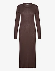 Filippa K - Rib Knit Dress - sukienki dopasowane - dark choco - 0