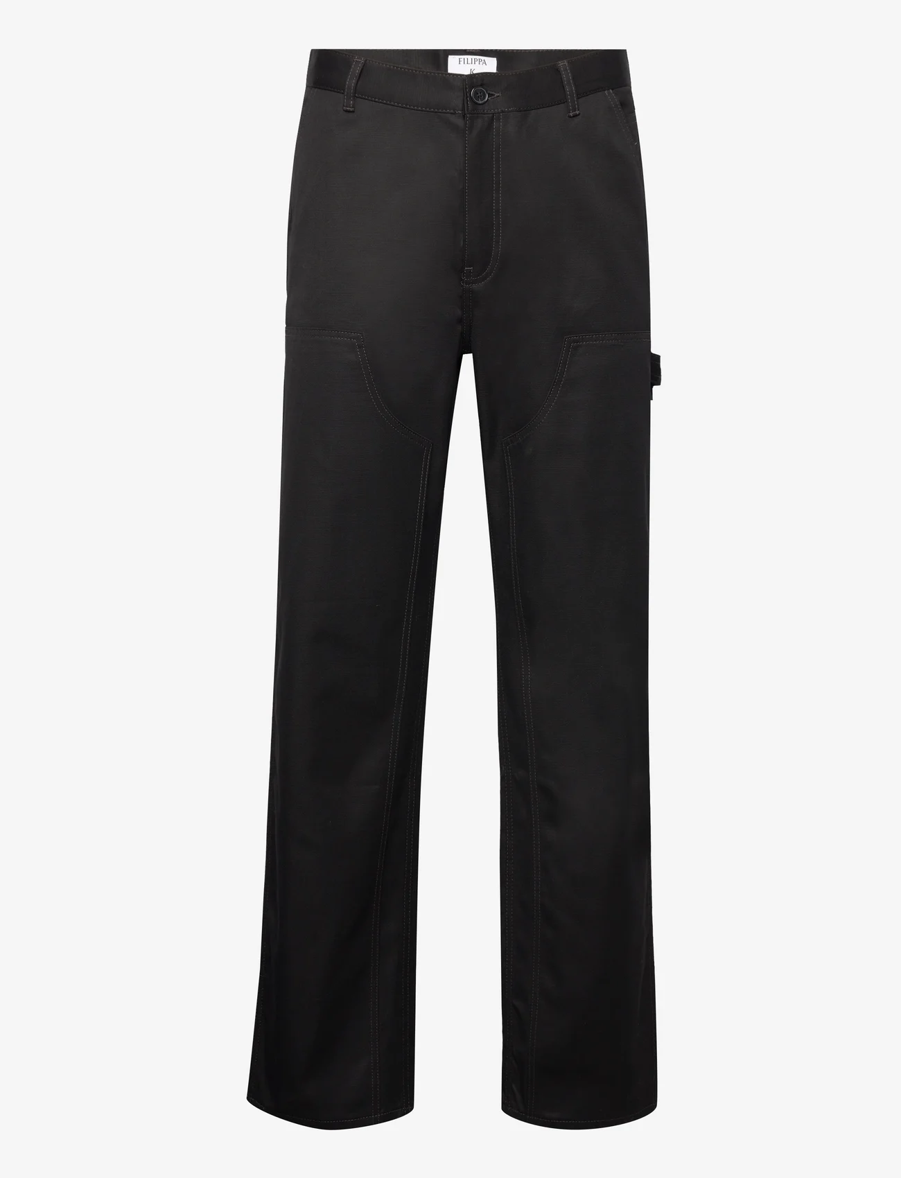 Filippa K - Cotton Carpenter Trousers - kasdienio stiliaus kelnės - black - 0
