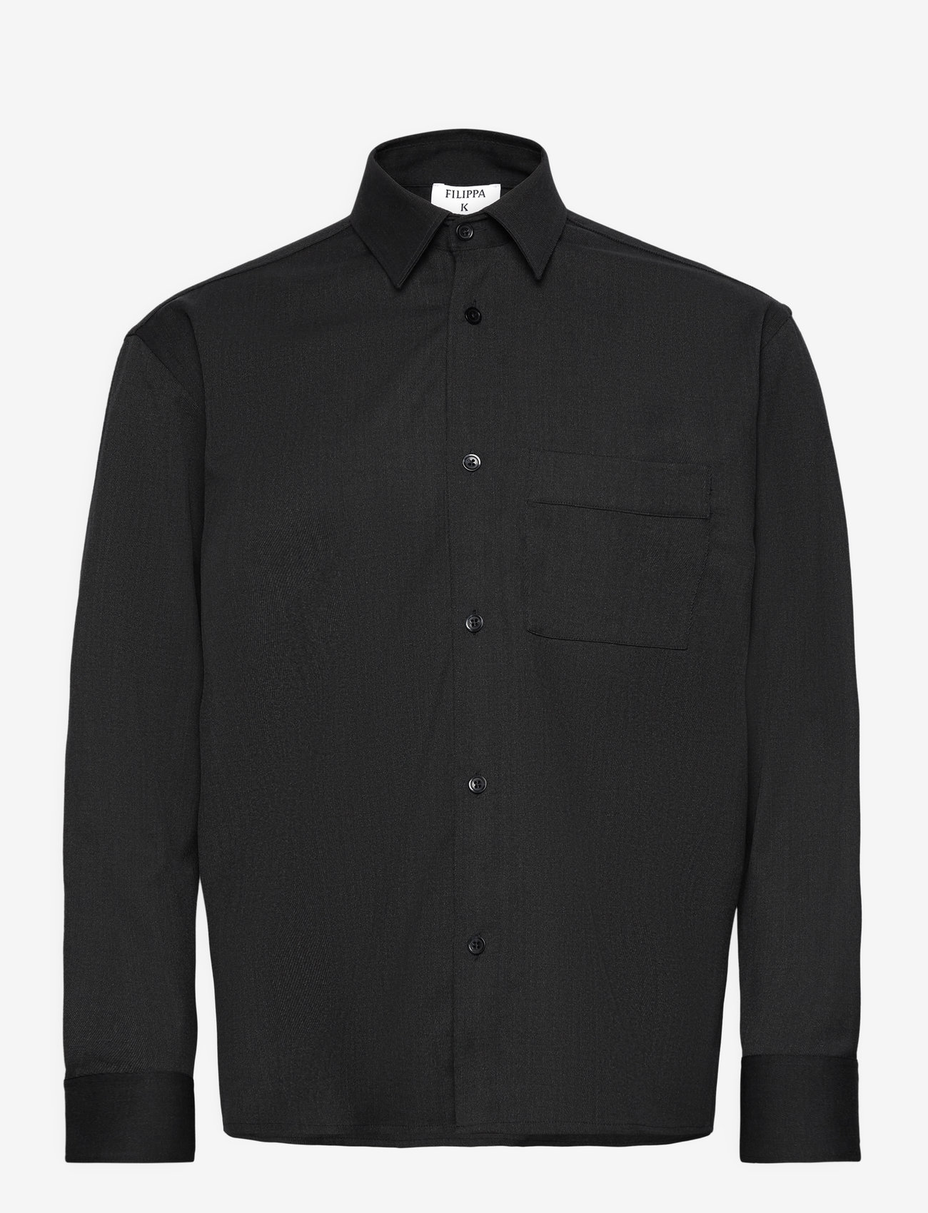 Filippa K - Boxy Wool Twill Shirt - anthracite - 0
